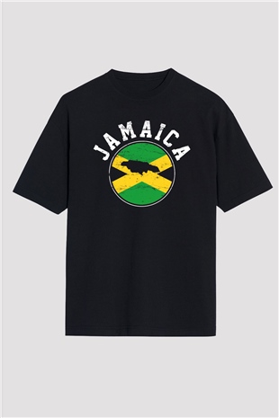 Jamaika Siyah Oversize Tişört Oversize T-shirt - TişörtFabrikası