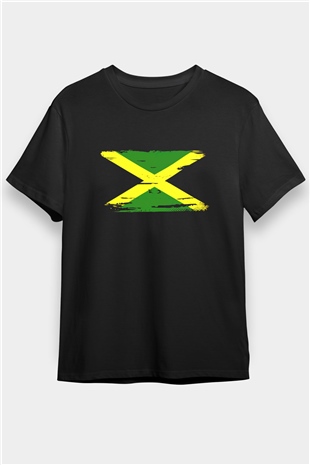Jamaika Siyah Unisex Tişört T-Shirt - TişörtFabrikası