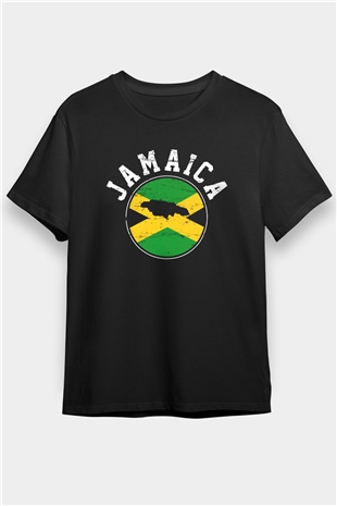 Jamaika Siyah Unisex Tişört T-Shirt - TişörtFabrikası