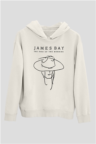 James Bay Beyaz Unisex Kapşonlu Sweatshirt