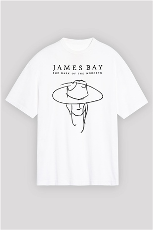 James Bay Beyaz Unisex Oversize Tişört T-Shirt