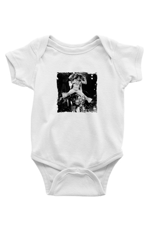 James Brown Baskılı Unisex Beyaz Bebek Body - Zıbın