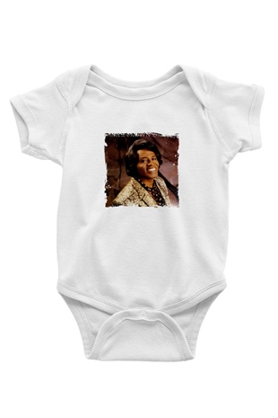 James Brown Baskılı Unisex Beyaz Bebek Body - Zıbın