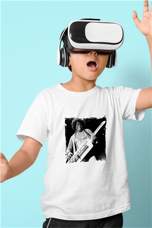 James Brown Baskılı Unisex Beyaz Çocuk Tişört
