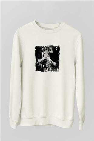 James Brown Baskılı Unisex Beyaz Sweatshirt