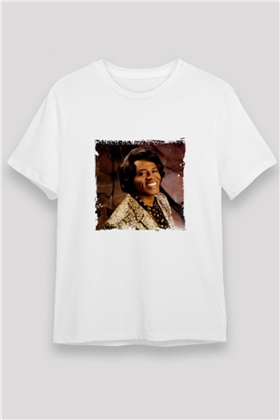 James Brown Baskılı Unisex Beyaz Tişört