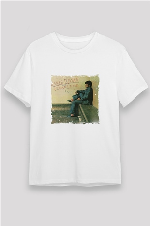 James Brown Baskılı Unisex Beyaz Tişört