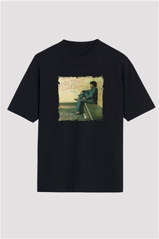 James Brown Baskılı Unisex Oversize Siyah Tişört