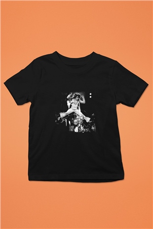 James Brown Baskılı Unisex Siyah Çocuk Tişört