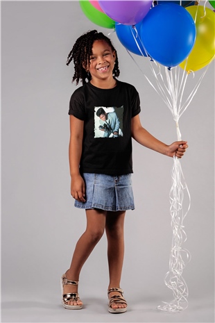James Brown Baskılı Unisex Siyah Çocuk Tişört