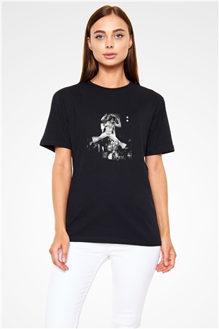 James Brown Baskılı Unisex Siyah Tişört
