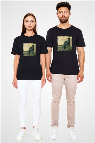 James Brown Baskılı Unisex Siyah Tişört