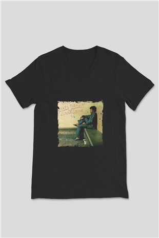 James Brown Baskılı Unisex Siyah V Yaka Tişört