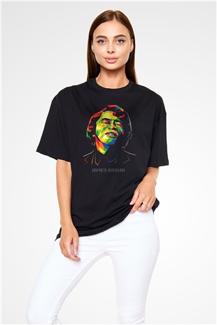 James Brown Siyah Oversize Tişört Oversize T-shirt - TişörtFabrikası