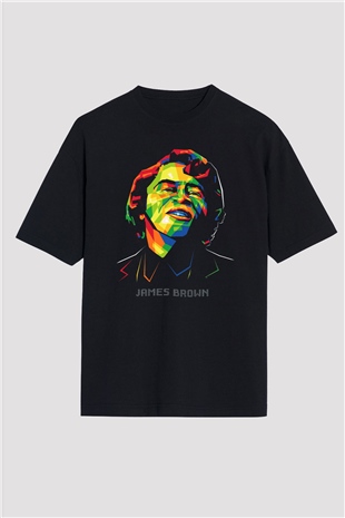 James Brown Siyah Oversize Tişört Oversize T-shirt - TişörtFabrikası