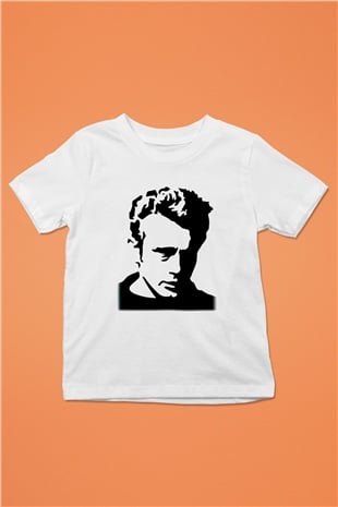 James Dean Baskılı Beyaz Unisex Çocuk Tişört