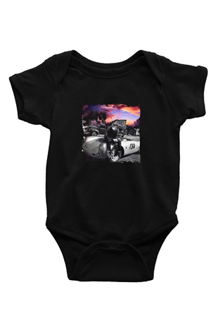 James Dean Baskılı Unisex Siyah Bebek Body - Zıbın