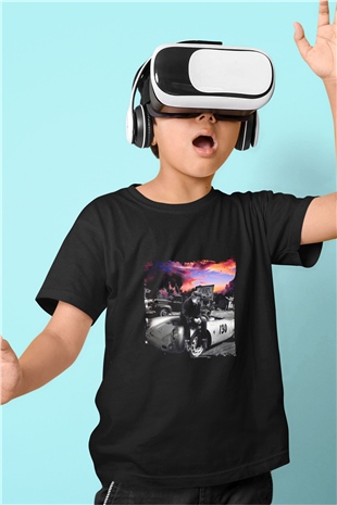 James Dean Baskılı Unisex Siyah Çocuk Tişört
