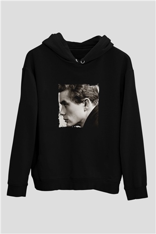 James Dean Baskılı Unisex Siyah Hoodie