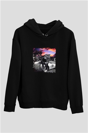 James Dean Baskılı Unisex Siyah Hoodie
