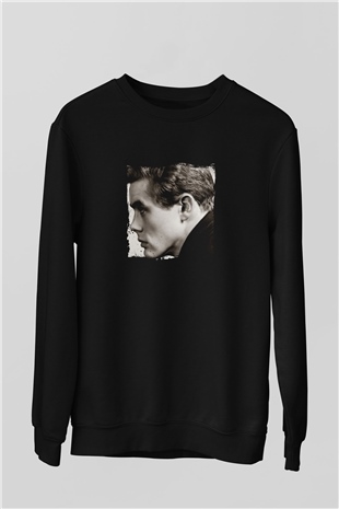 James Dean Baskılı Unisex Siyah Sweatshirt