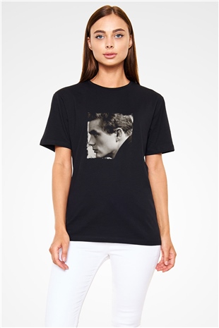 James Dean Baskılı Unisex Siyah Tişört