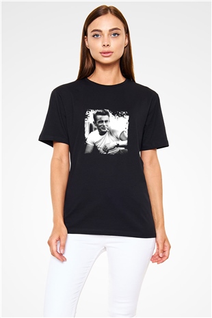 James Dean Baskılı Unisex Siyah Tişört