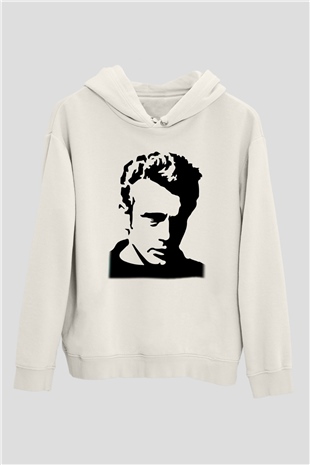 James Dean Beyaz Unisex Kapşonlu Sweatshirt