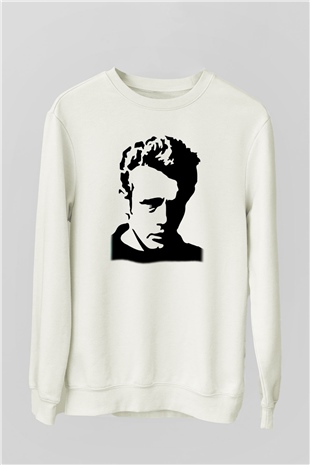 James Dean Beyaz Unisex Sweatshirt