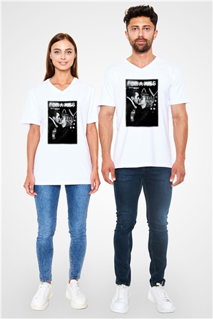 James Dean Beyaz Unisex V Yaka Tişört T-Shirt