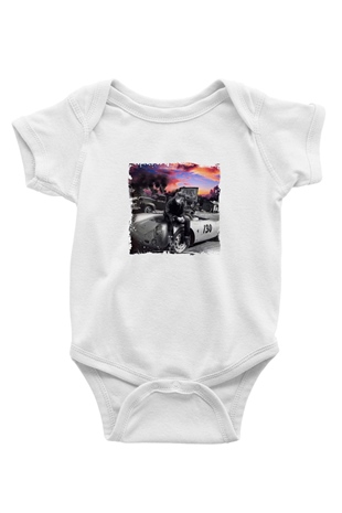 James Dean Unisex Baskılı Beyaz Bebek Body - Zıbın
