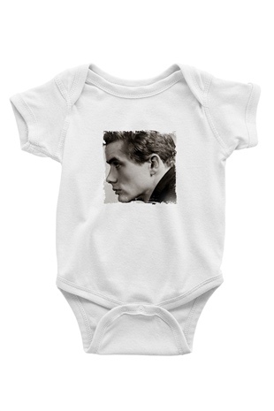 James Dean Unisex Baskılı Beyaz Bebek Body - Zıbın