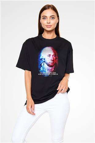 James Watt Portre Baskılı Unisex Oversize Tişört - Tshirt