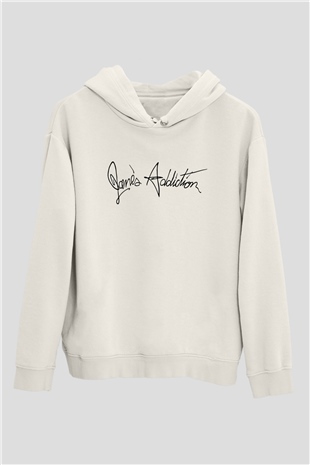 Janes Addiction Beyaz Unisex Kapşonlu Sweatshirt