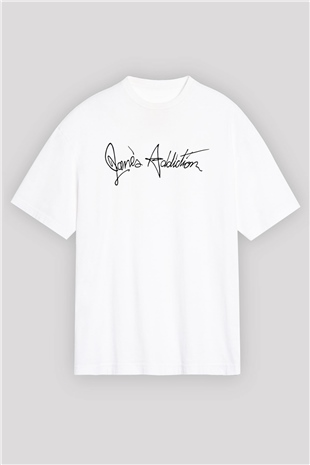 Janes Addiction Beyaz Unisex Oversize Tişört T-Shirt