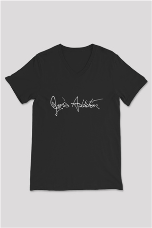 Janes Addiction Siyah Unisex V Yaka Tişört T-Shirt