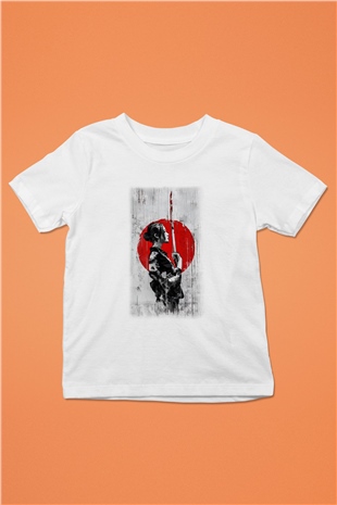 Japonya Baskılı Beyaz Unisex Çocuk Tişört