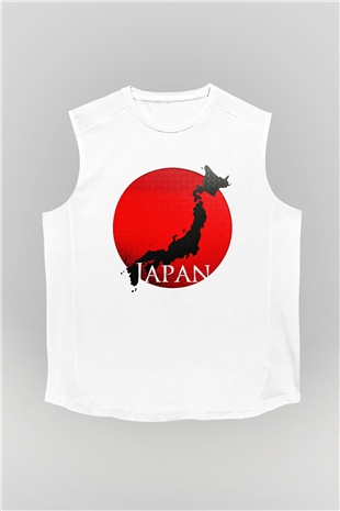 Japonya Beyaz Unisex Kolsuz Tişört