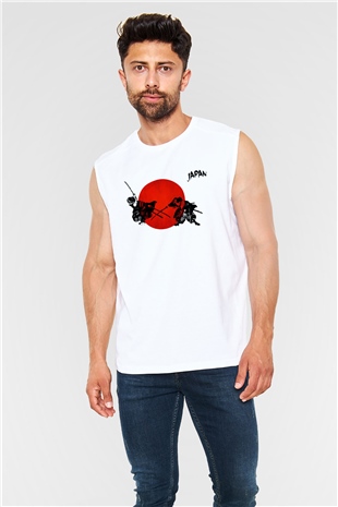 Japonya Beyaz Unisex Kolsuz Tişört
