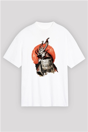 Japonya Beyaz Unisex Oversize Tişört T-Shirt