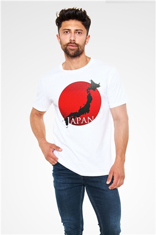 Japonya Beyaz Unisex Tişört T-Shirt - TişörtFabrikası