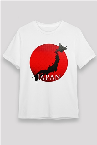 Japonya Beyaz Unisex Tişört T-Shirt - TişörtFabrikası