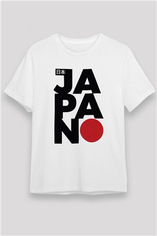 Japonya Beyaz Unisex Tişört T-Shirt - TişörtFabrikası