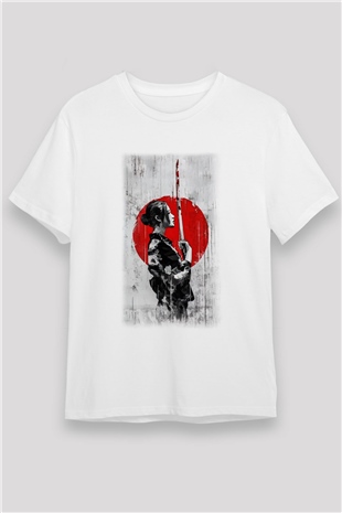 Japonya Beyaz Unisex Tişört T-Shirt - TişörtFabrikası