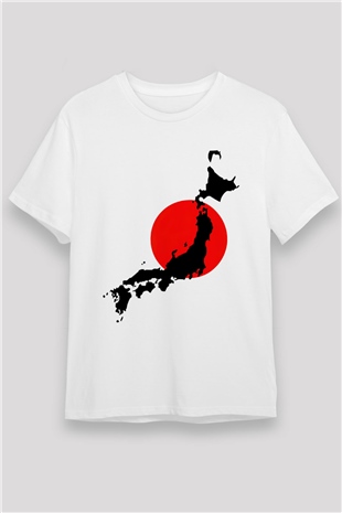 Japonya Beyaz Unisex Tişört T-Shirt - TişörtFabrikası