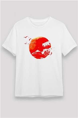 Japonya Beyaz Unisex Tişört T-Shirt - TişörtFabrikası