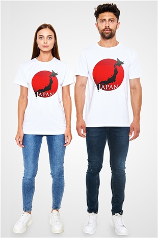 Japonya Beyaz Unisex Tişört T-Shirt - TişörtFabrikası