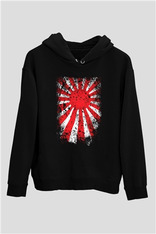 Japonya Siyah Unisex Hoodie