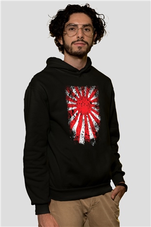 Japonya Siyah Unisex Hoodie