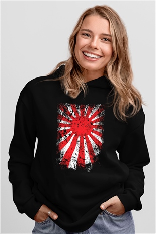 Japonya Siyah Unisex Hoodie